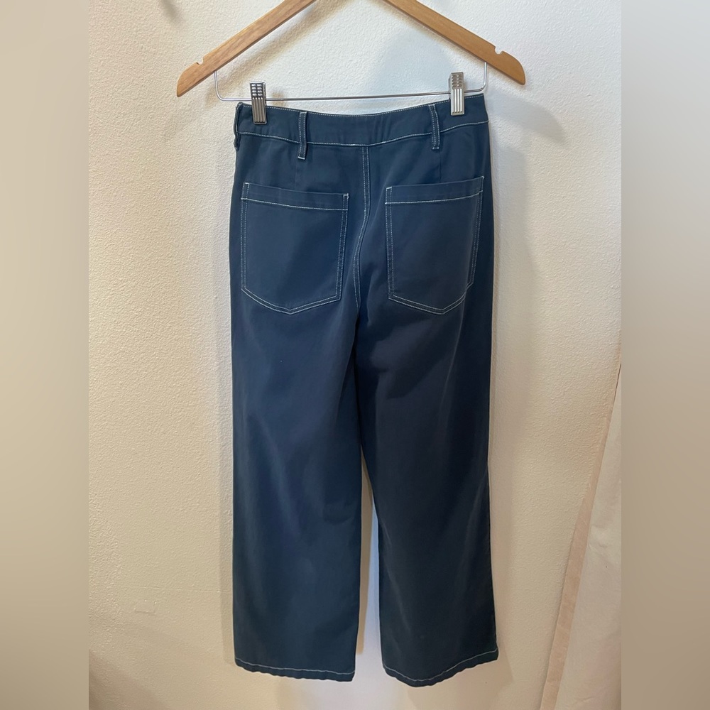 Monrow Cotton Twill Wide Leg Trouser - Picture 4 of 4